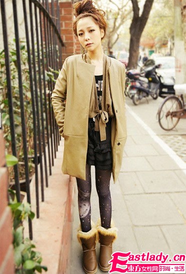 另類打底褲穿搭 擺脫冬季沉悶