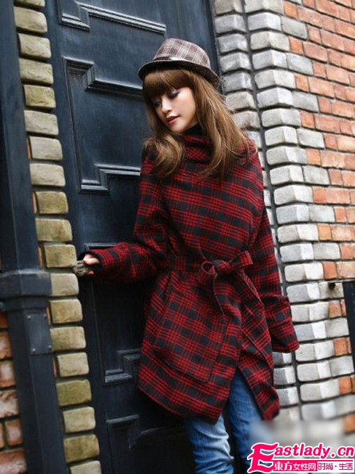 艷麗格子大衣 流行新坐標