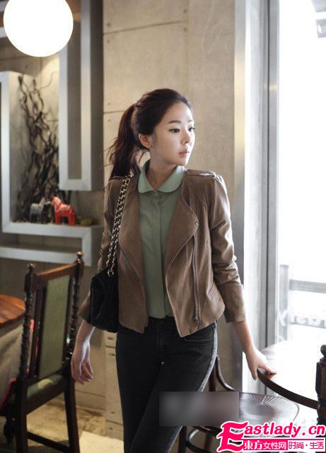 型格皮衣LOOK 引領(lǐng)辦公室潮流