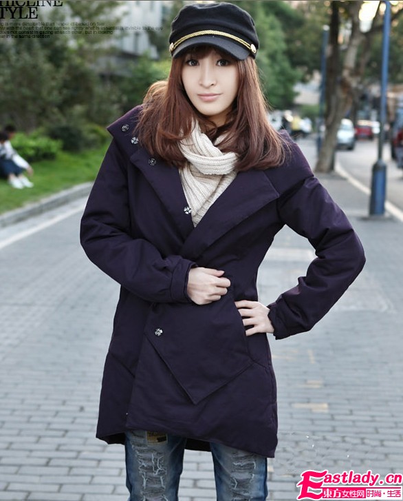 韓版過(guò)腰棉外套 秀出冬季曼妙好身材