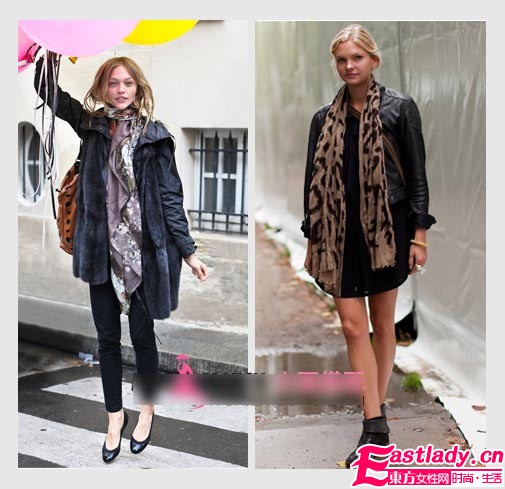 氣質(zhì)女郎圍巾秀 系出街頭好印象