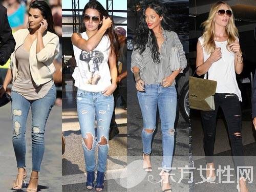 破洞牛仔褲怎么搭配 明星們都是這么穿的哦