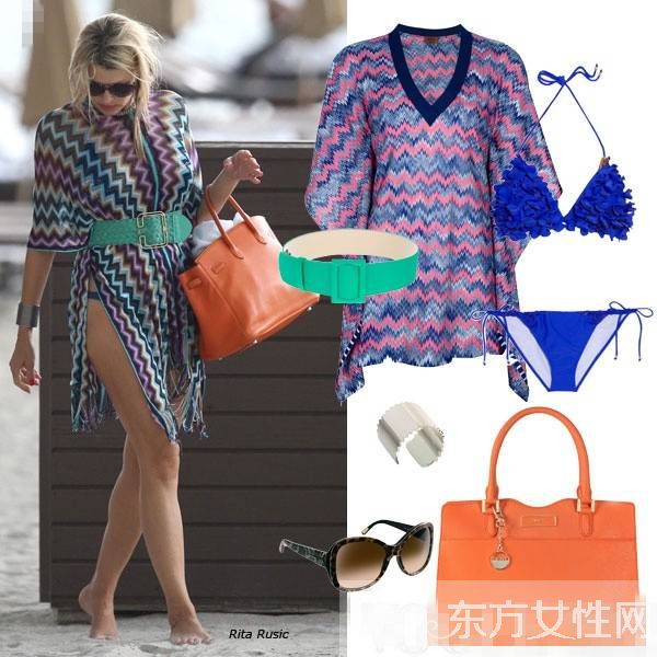 明星時尚比基尼海灘造型 這么穿簡直太美了