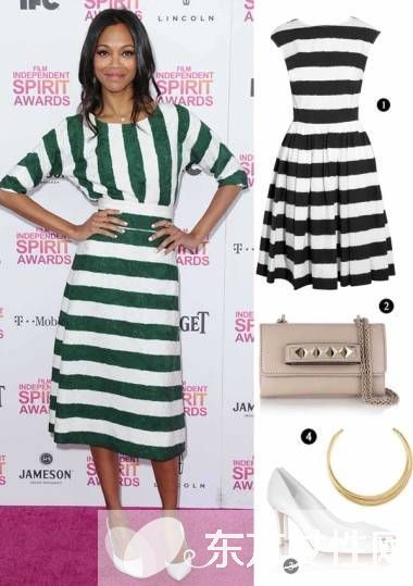 ?；觑L再掀一片熱潮 經(jīng)典條紋連衣裙時尚搭