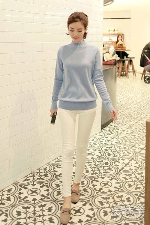 韓國(guó)早春街拍 冰淇淋色毛衣美哭你