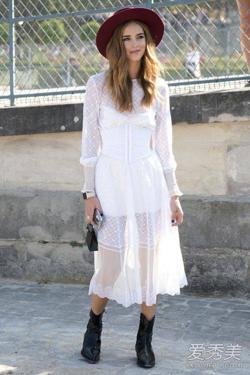 歐美時(shí)尚街拍 早春長裙搭配美美噠