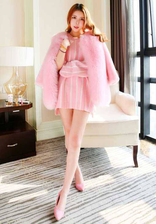 時尚百搭條紋毛衣 打造清新甜美范