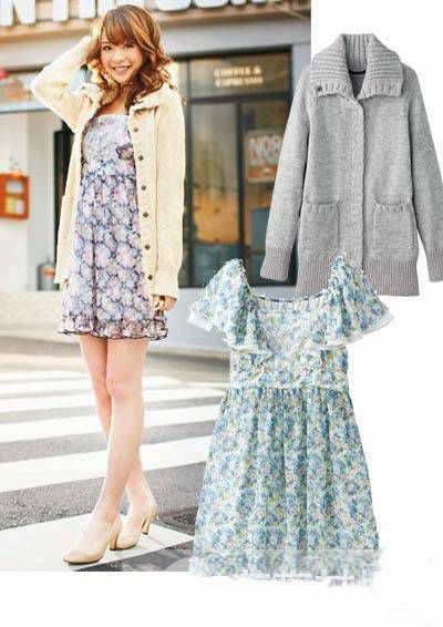 女生碎花連衣裙搭配 混搭感既時(shí)尚又知性