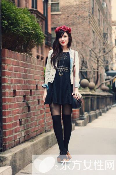 黑色蕾絲連衣裙顯高又顯瘦 變瘦子其實很簡單