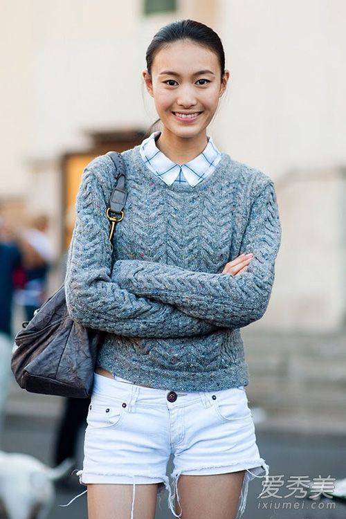 毛衣搭襯衫 適合春天的小清新搭配