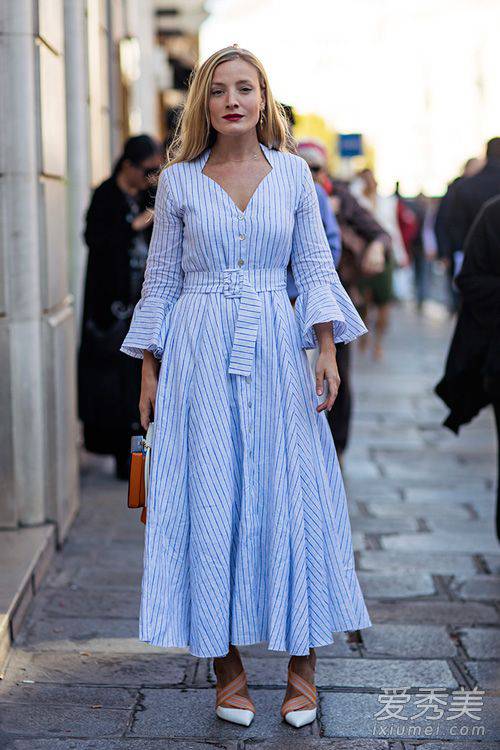 歐美時(shí)尚街拍 早春長裙搭配美美噠