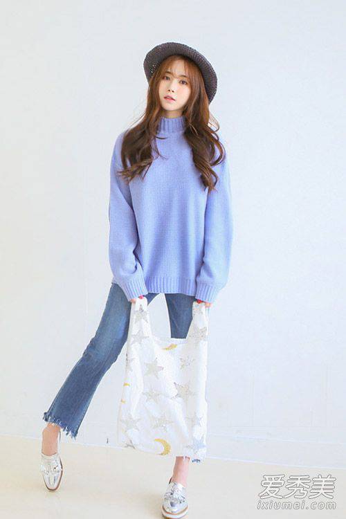 韓國(guó)早春街拍 冰淇淋色毛衣美哭你