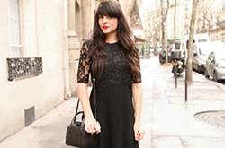 黑色蕾絲連衣裙顯高又顯瘦 變瘦子其實很簡單