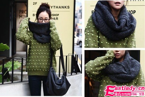 冬季保暖搭 圍巾越大越有范
