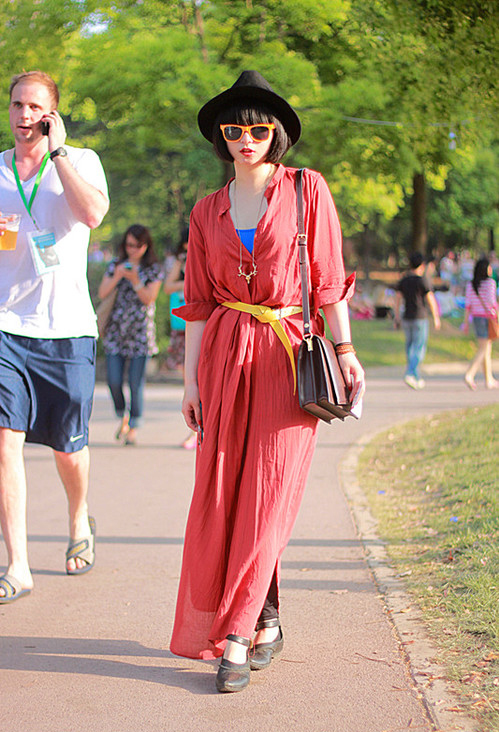 八月中國街拍 長裙幽雅伴一夏