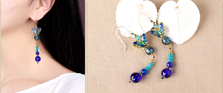 復古氣質(zhì)匠心啟航閱讀蝴蝶耳墜耳環(huán)