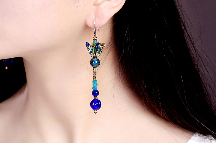 復古氣質(zhì)匠心啟航閱讀蝴蝶耳墜耳環(huán)