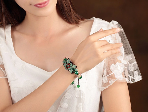 復古匠心啟航閱讀琉璃瑪瑙手工編織手串手鏈