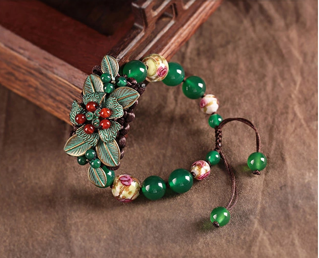 復古匠心啟航閱讀琉璃瑪瑙手工編織手串手鏈