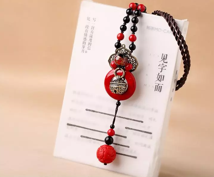 赤子心匠心啟航閱讀項鏈復(fù)古紅色吊墜毛衣鏈