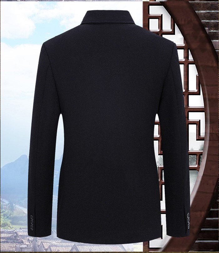 匠心啟航閱讀羊毛妮子秋冬中老年中山裝