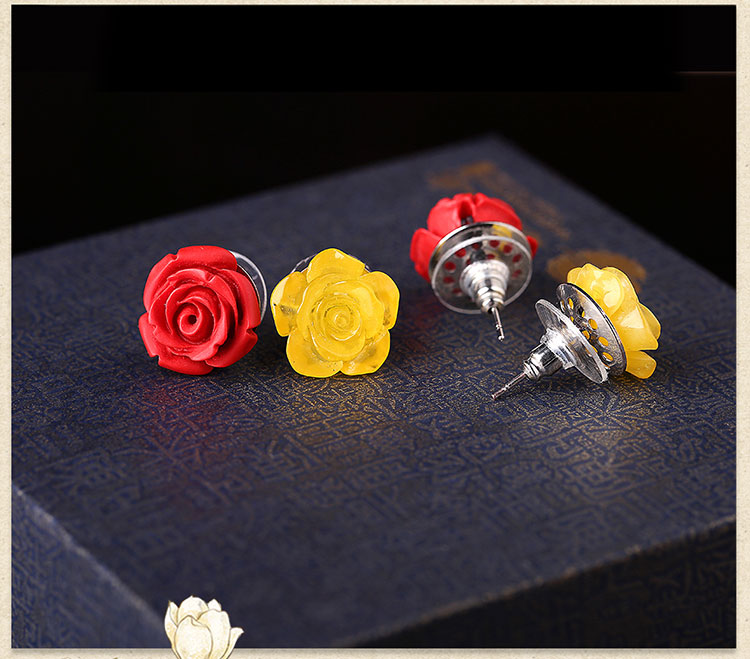 匠心啟航閱讀玫瑰花朵復(fù)古氣質(zhì)耳釘首飾