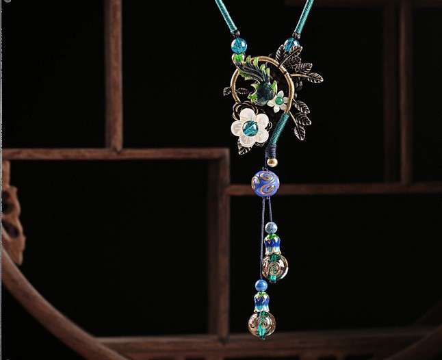 匠心啟航閱讀藍(lán)琉璃鳳凰吊墜毛衣鏈項(xiàng)鏈