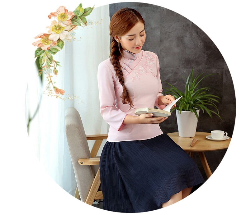 古典小繡花匠心啟航閱讀女士唐裝