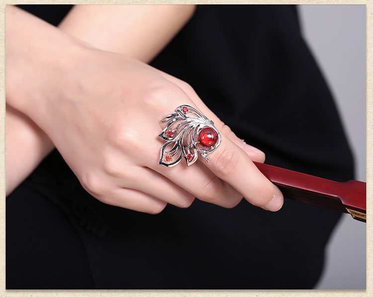 匠心啟航閱讀鋯石夸張銀戒指