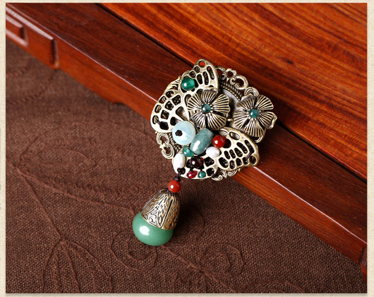 古銅金屬鏤空復古胸針飾品