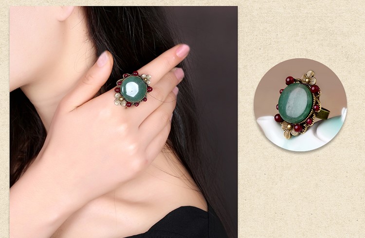 古典東陵玉民族風(fēng)開口戒指飾品