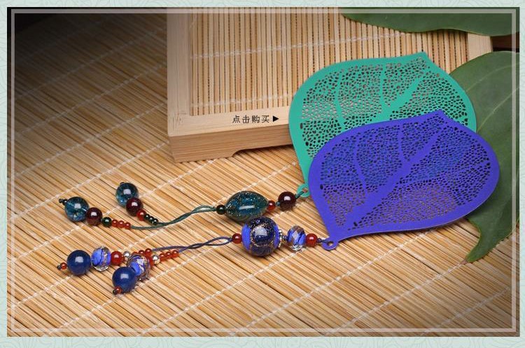 匠心啟航閱讀金屬葉脈個(gè)性創(chuàng)意流蘇一葉知秋書簽