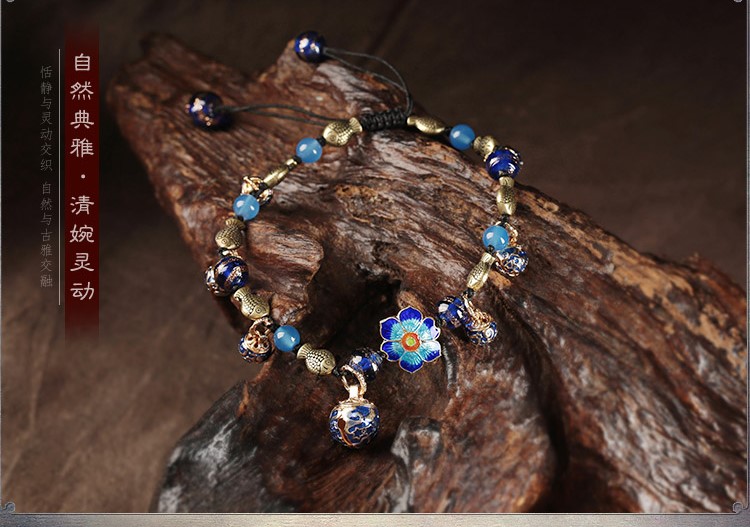 花青游腳鏈復古鈴鐺魚兒飾品