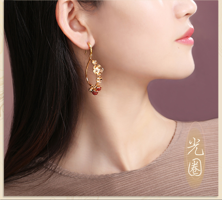 簡約氣質(zhì)金色圈圈小花耳環(huán)首飾