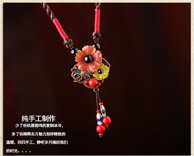 古銅紋理韻味首飾:民族風(fēng)鎖骨鏈項鏈