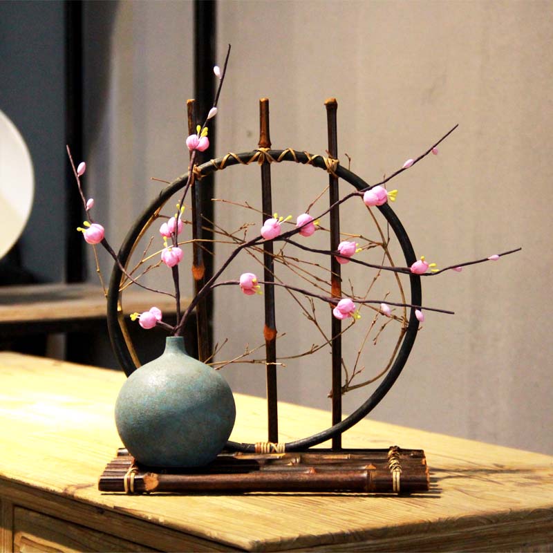 新中式插花藝術(shù):竹屏月影禪意中式插花