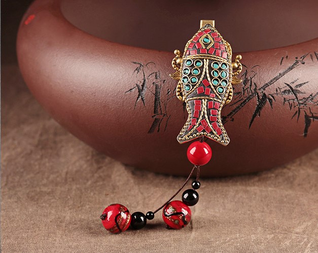 魚傾發(fā)夾頭飾:文藝端莊精致魚兒發(fā)夾圖片