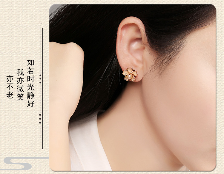 珍珠花朵耳釘:簡(jiǎn)約小巧耳飾耳環(huán)