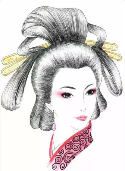 八款各朝代古裝發(fā)型:一組手繪彩鉛古裝發(fā)型