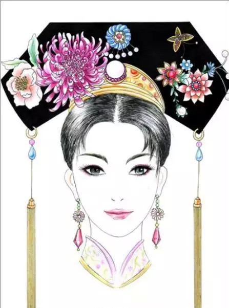 八款各朝代古裝發(fā)型:一組手繪彩鉛古裝發(fā)型