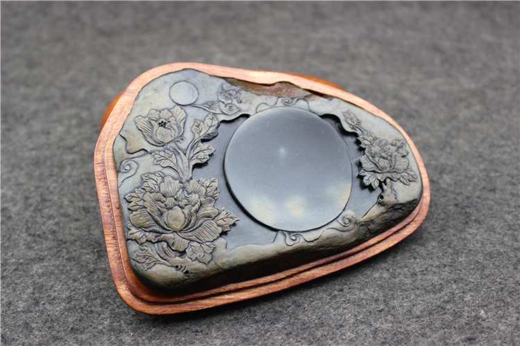 歙硯精品老坑金皮子石天然原石硯臺