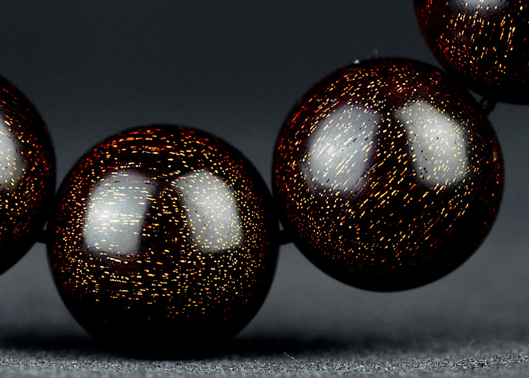 爆滿(mǎn)金星小葉紫檀大顆佛珠手串