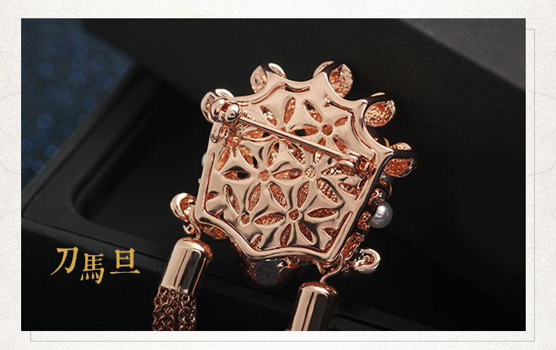 匠心啟航閱讀刀馬旦流蘇紅水晶百搭個(gè)性民族風(fēng)胸針