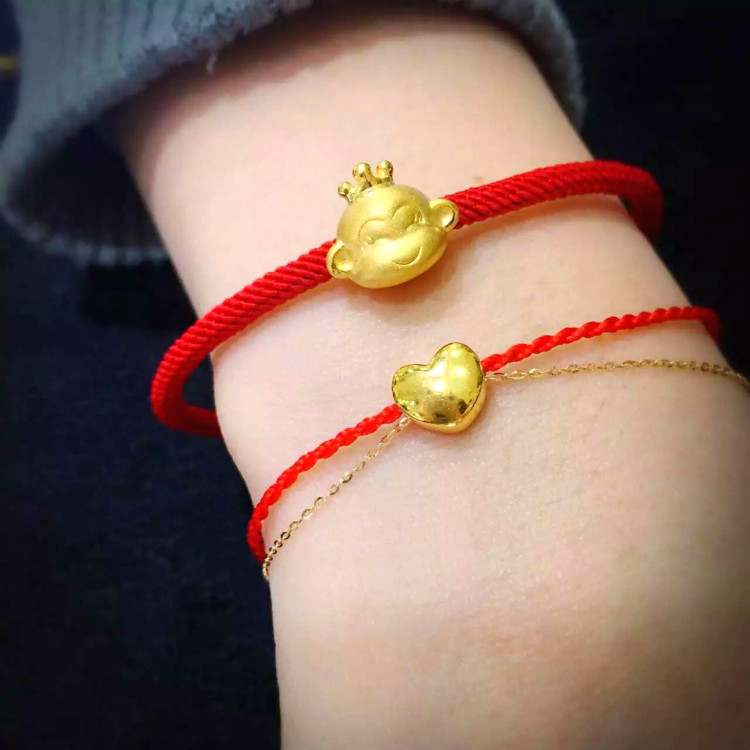 皇冠福猴紅繩手鏈(一)