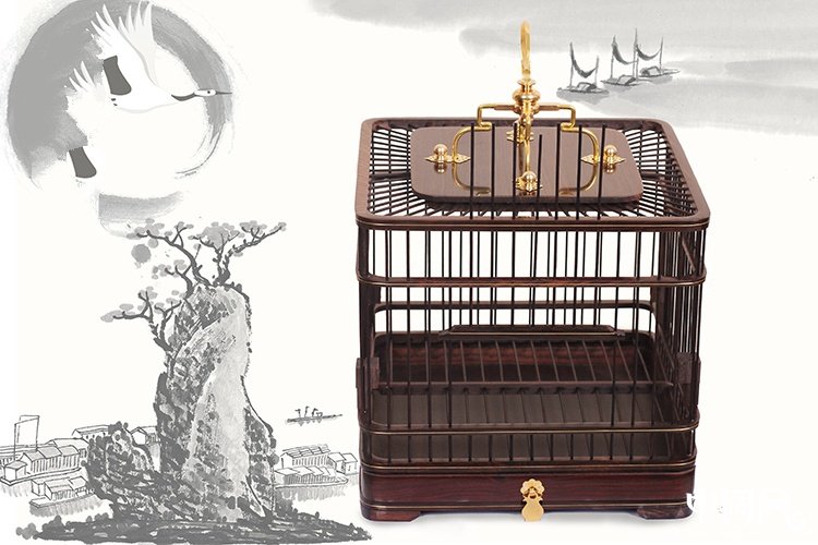 匠心啟航閱讀紅木鳥籠子