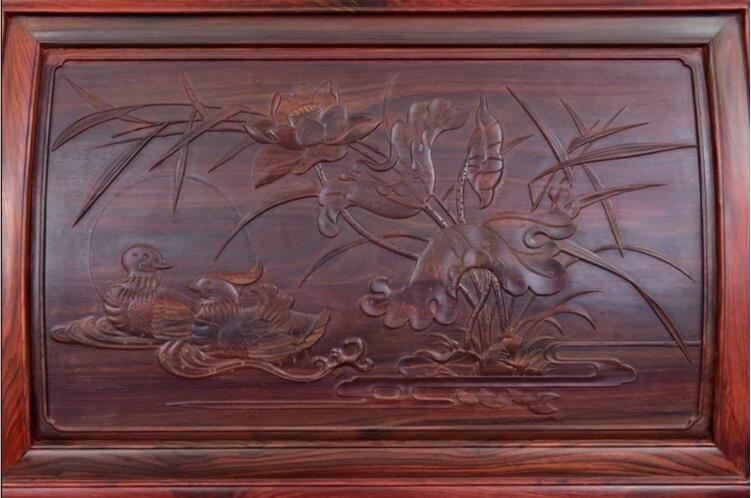 正宗老撾大紅酸枝雙人床中式仿古家具