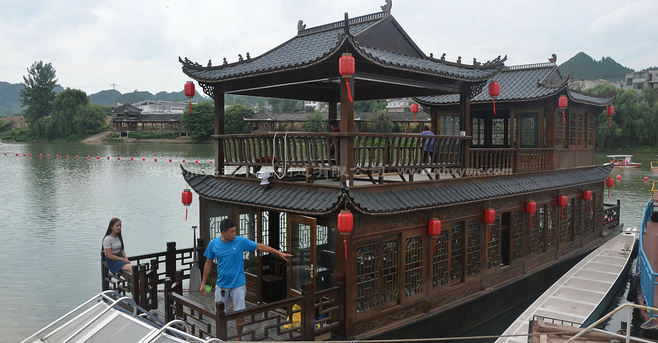 匠心啟航閱讀雙層仿古畫舫船