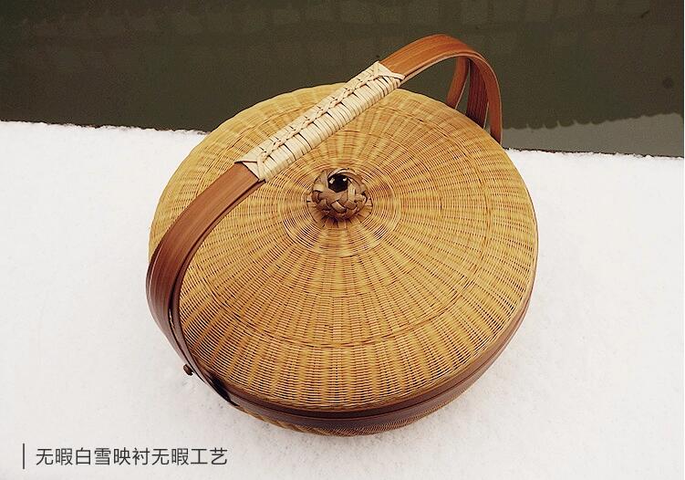 竹編制品匠心啟航閱讀茶點(diǎn)收納簞籃