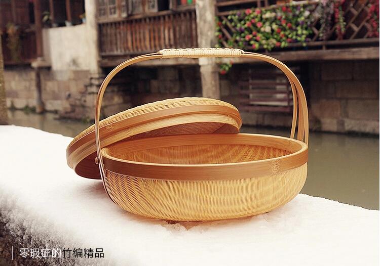 竹編制品匠心啟航閱讀茶點(diǎn)收納簞籃