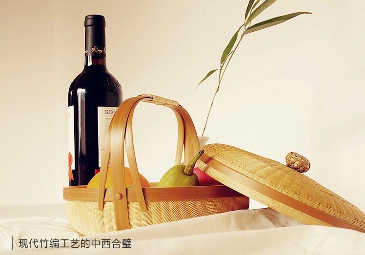 竹編制品匠心啟航閱讀茶點(diǎn)收納簞籃